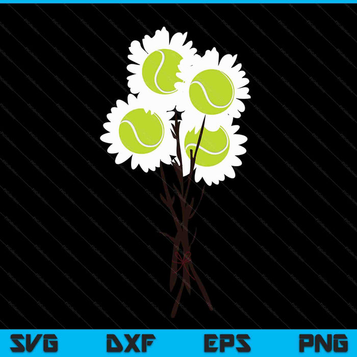 Valentine's Mother's Day tennisball flower bouquet pretty SVG cut file