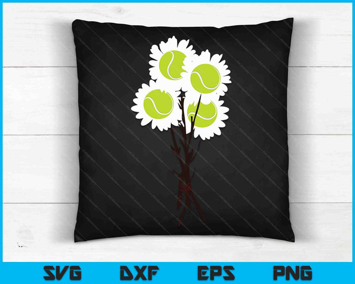 Valentine's Mother's Day Tennisball Flower Bouquet Pretty SVG PNG Digital Cutting Files