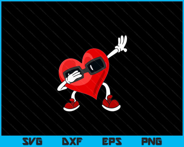 Valentines Day Dabbing Heart Funny Boys Girls Kids SVG PNG Digital Printable Files