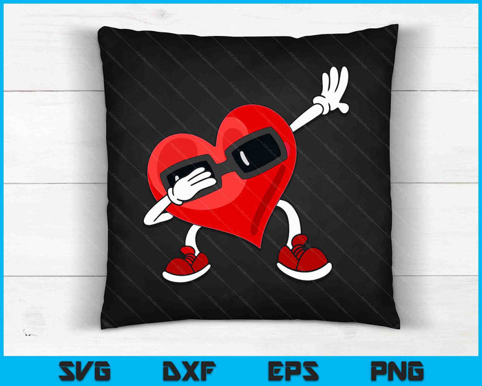 Valentines Day Dabbing Heart Funny Boys Girls Kids SVG PNG Digital Printable Files