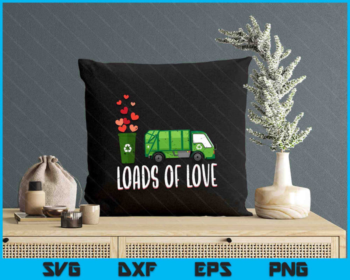 Valentines Day Garbage Truck Loads Of Love Boys Kids Toddler SVG PNG Digital Printable Files