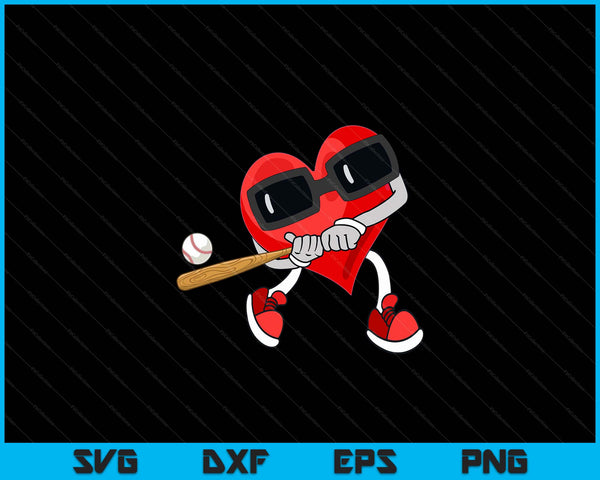 Valentines Day Heart Dunking Baseball Boys Girls Kids SVG PNG Digital Printable Files