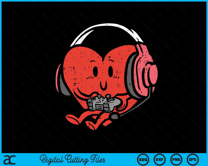 Valentines Day Heart Gamer Gaming Men Boys Kids Youth Teen SVG PNG Digital Printable Files