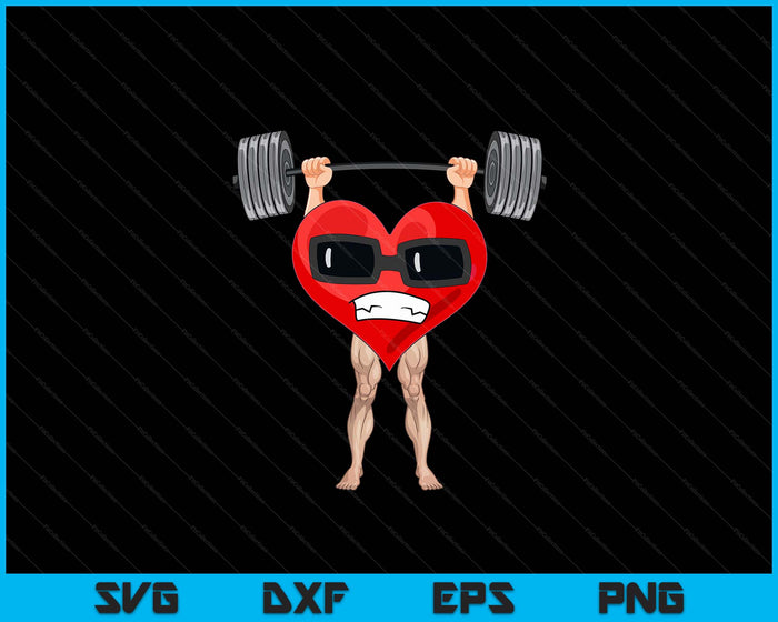 Valentines Day Heart Weightlifting Funny Deadlift Fitness SVG PNG Digital Printable Files
