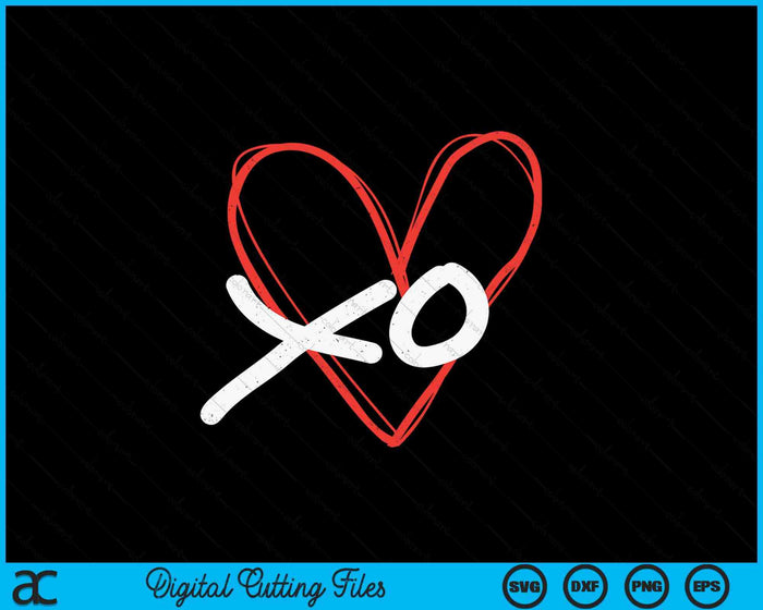 Valentines Day Heart XO Love SVG PNG Digital Printable Files