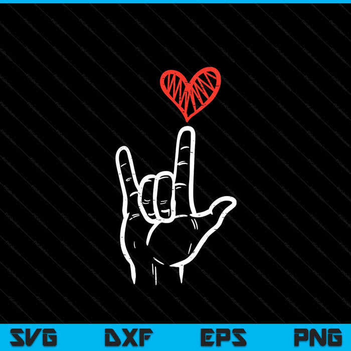 Valentines Day I Love You Hand Sign ASL Heart SVG PNG Digital Printable Files