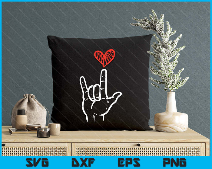 Valentines Day I Love You Hand Sign ASL Heart SVG PNG Digital Printable Files