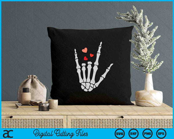 Valentines Day Skeleton Hand Love Pocket ASL SVG PNG Digital Printable Files