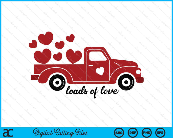 Valentines Day Vintage Red Truck SVG PNG Digital Printable Files