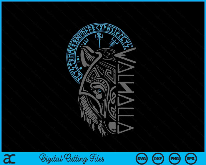 Valhalla Wolf Mask Odin Runes Norse Compass Viking SVG PNG Digital Printable Files