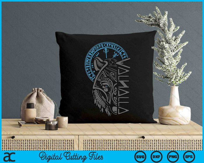 Valhalla Wolf Mask Odin Runes Norse Compass Viking SVG PNG Digital Printable Files