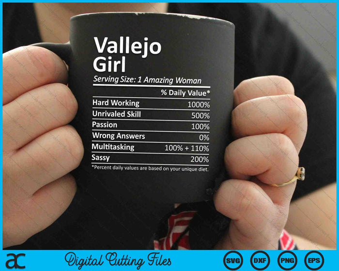 Vallejo Girl CA California Funny City Home Roots SVG PNG Digital Cutting Files
