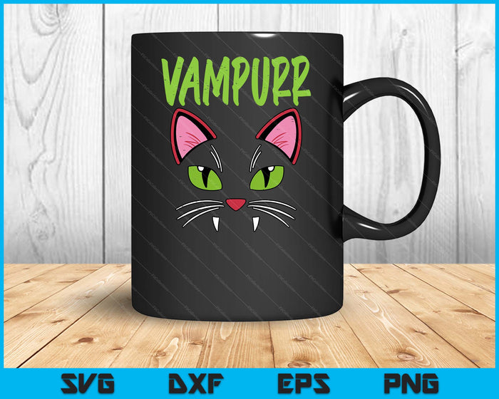 Vampurr Vampire Cat Funny Halloween Costume SVG PNG Digital Printable Files