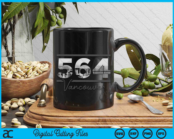 Vancouver 564 Area Code Skyline Washington Vintage SVG PNG Digital Cutting Files
