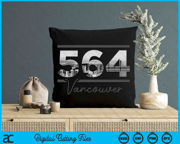 Vancouver 564 Area Code Skyline Washington Vintage SVG PNG Digital Cutting Files