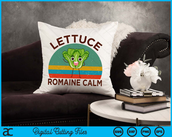 Veganistische sla Romaine kalme mannen vrouwen cadeau grappige vegetarische SVG PNG digitale snijbestanden