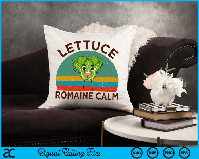 Vegan Lettuce Romaine Calm Men Women Gift Funny Vegetarian SVG PNG Digital Cutting Files