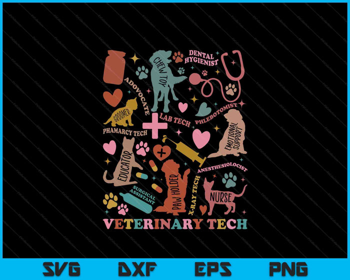 Vet Tech Veterinary Technician Medicine Veterinarian Animal SVG PNG Digital Printable Files