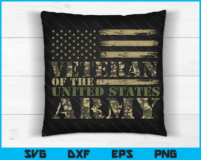Veteran Of The United States Army Camouflage US Flag Veteran SVG PNG Digital Cutting Files