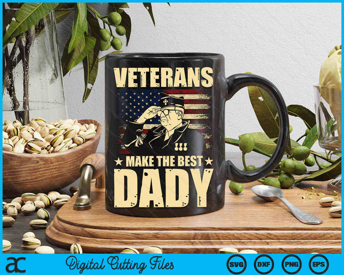 Veteranen maken de beste papa patriottische Amerikaanse veteraan SVG PNG digitale snijbestanden