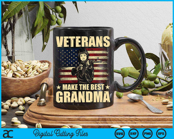 Veteranen maken de beste oma patriottische Amerikaanse veteraan SVG PNG digitale snijbestanden