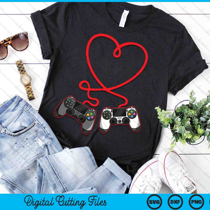 Video Gamer Valentines Day With Controllers Heart SVG PNG Digital Printable Files