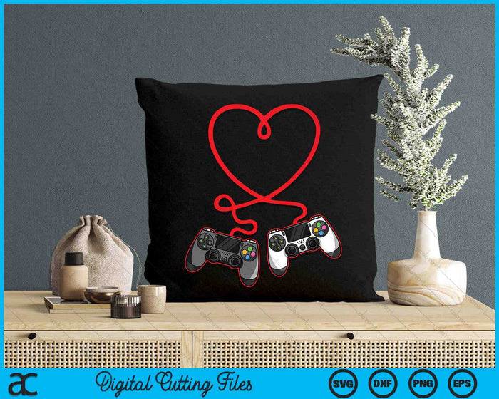 Video Gamer Valentines Day With Controllers Heart SVG PNG Digital Printable Files