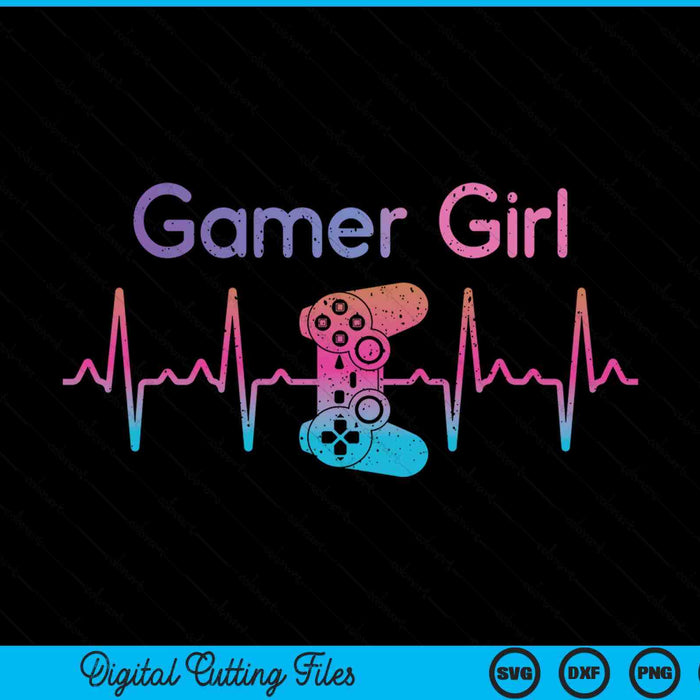 Video Games Gamer Girl Women Heartbeat Gift Gaming SVG PNG Digital Printable Files