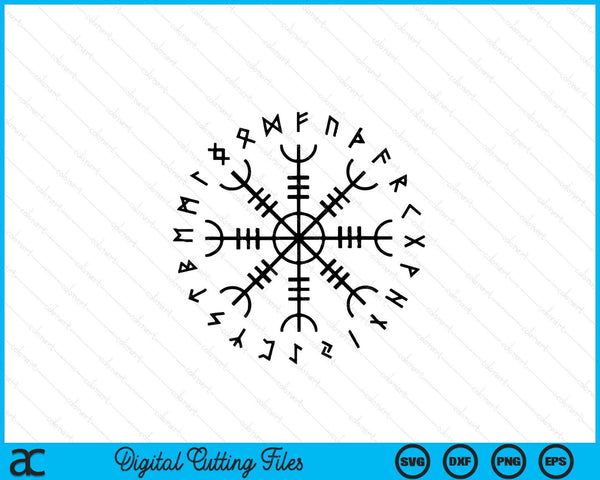 Viking Norse Mythology Magic Viking Compass Vegvisir Symbol SVG PNG Digital Cutting Files