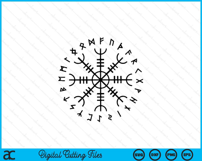 Viking Norse Mythology Magic Viking Compass Vegvisir Symbol SVG PNG Digital Cutting Files