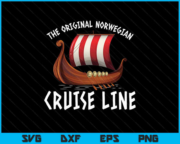Vikingschip Cruise Noorse lijn SVG PNG digitale snijbestanden