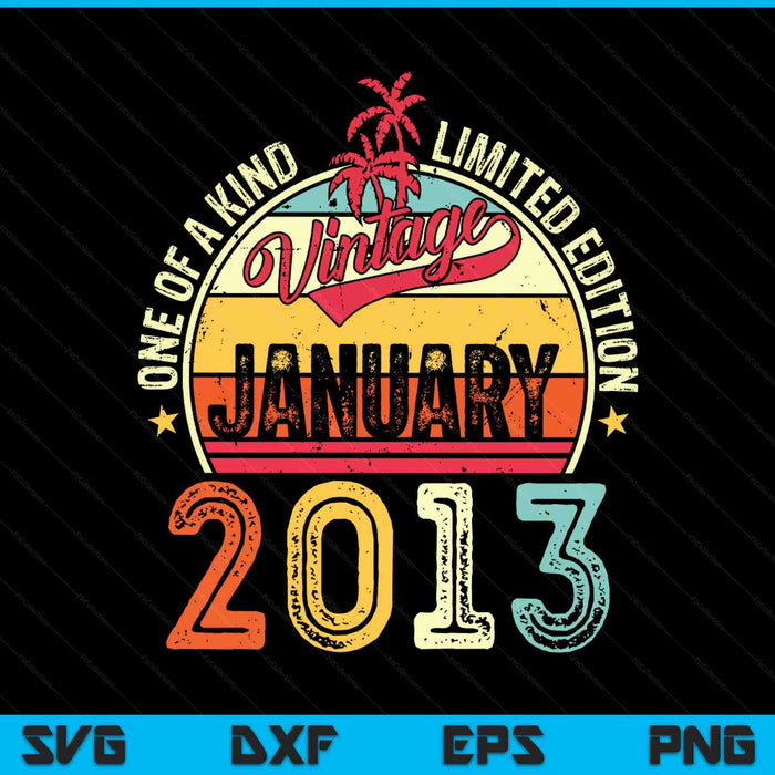 Vintage 12th birthday January 2013 SVG cut file