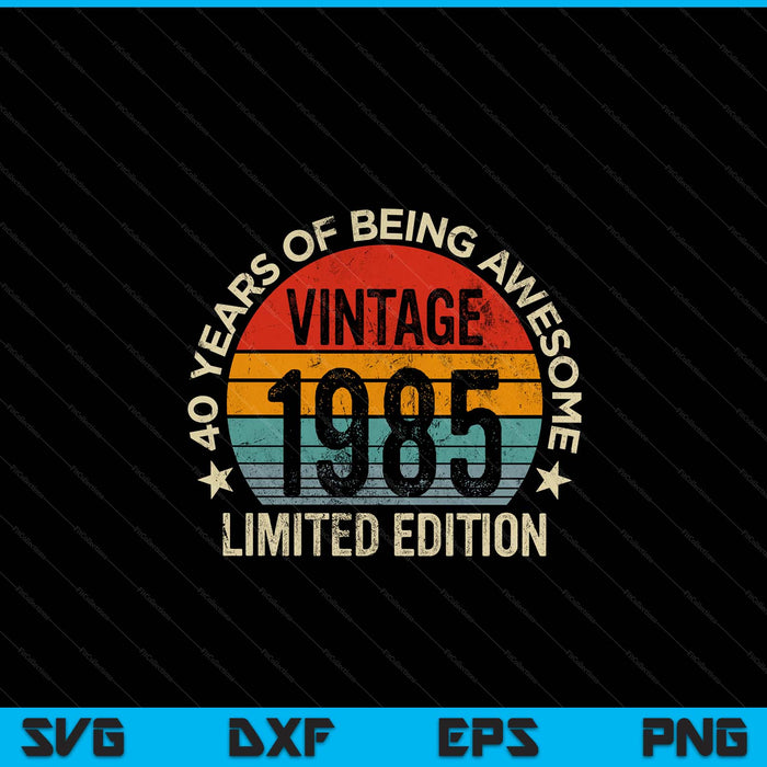 Vintage 1940 limited edition 85-year-old 85th birthday SVG cut file