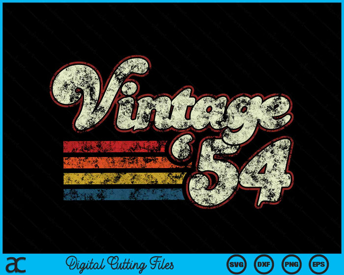 Vintage 1954 70 Birthday SVG PNG Digital Cutting Files