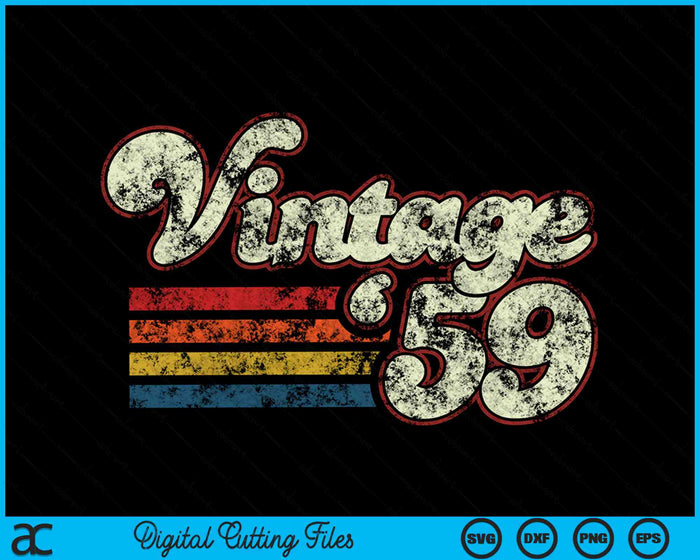 Vintage 1959 65 Birthday SVG PNG Digital Cutting Files