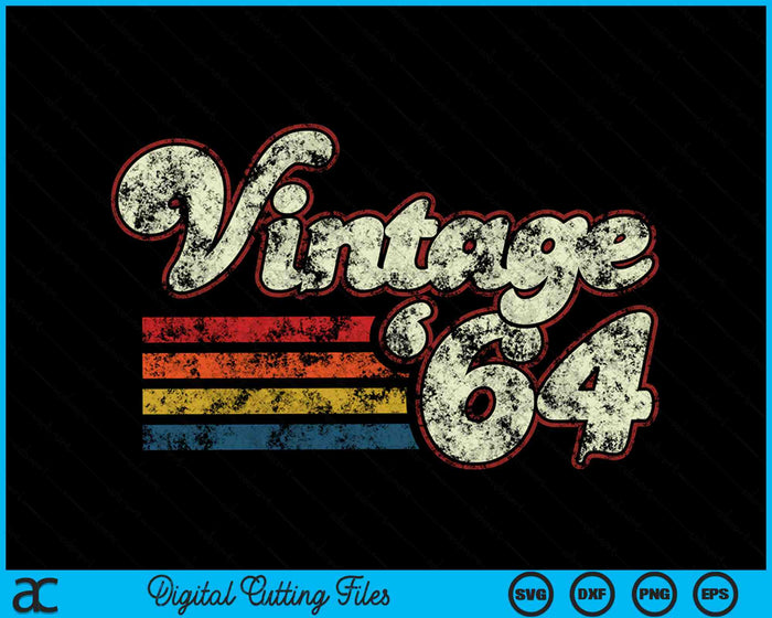 Vintage 1964 60 verjaardag SVG PNG digitale snijbestanden