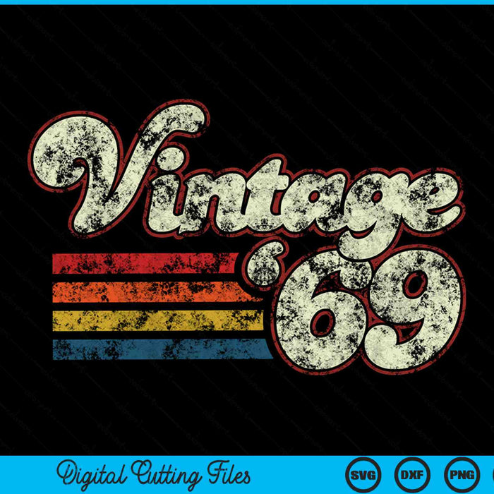 Vintage 1969 55 verjaardag SVG PNG digitale snijbestanden