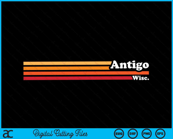 Vintage 1980s style antigo Wisconsin SVG cut file
