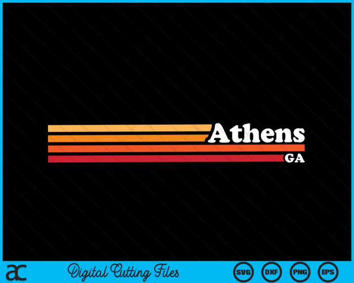 Vintage 1980s Graphic Style Athens Georgia SVG PNG Digital Cutting Files