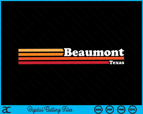 Vintage 1980s Graphic Style Beaumont Texas SVG PNG Cutting Printable Files