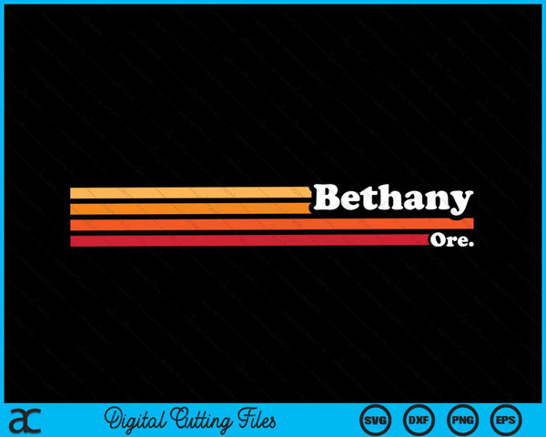 Vintage 1980s Graphic Style Bethany Oregon SVG PNG Cutting Printable Files