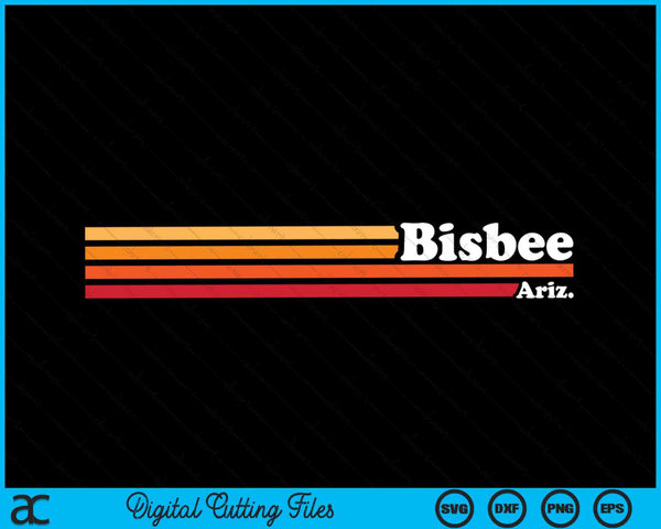 Vintage 1980s estilo gráfico Bisbee Arizona SVG PNG cortando archivos imprimibles
