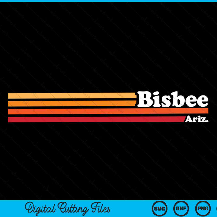 Vintage jaren 1980 grafische stijl Bisbee Arizona SVG PNG snijden afdrukbare bestanden