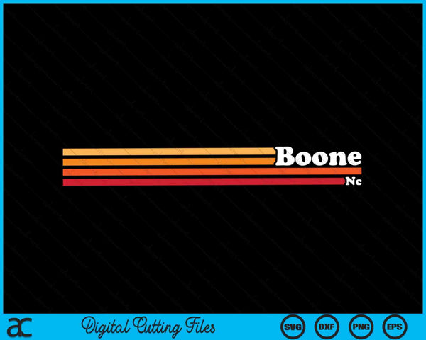 Vintage 1980s Graphic Style Boone North Carolina SVG PNG Digital Cutting File