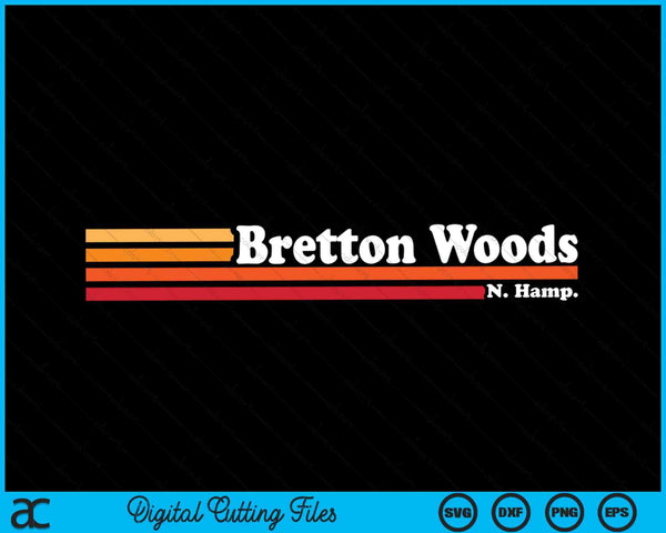 Vintage jaren 1980 grafische stijl Bretton Woods New Hampshire SVG PNG snijden afdrukbare bestanden