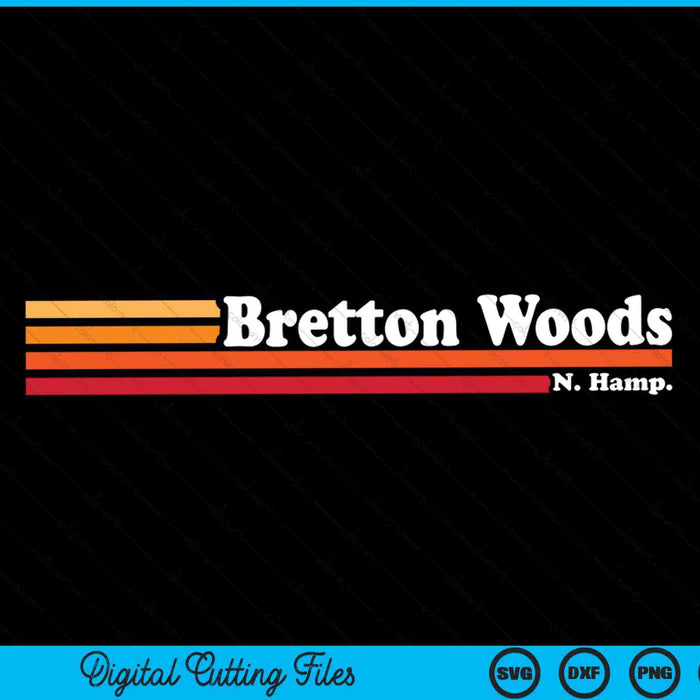 Vintage 1980s Graphic Style Bretton Woods New Hampshire SVG PNG Cutting Printable Files