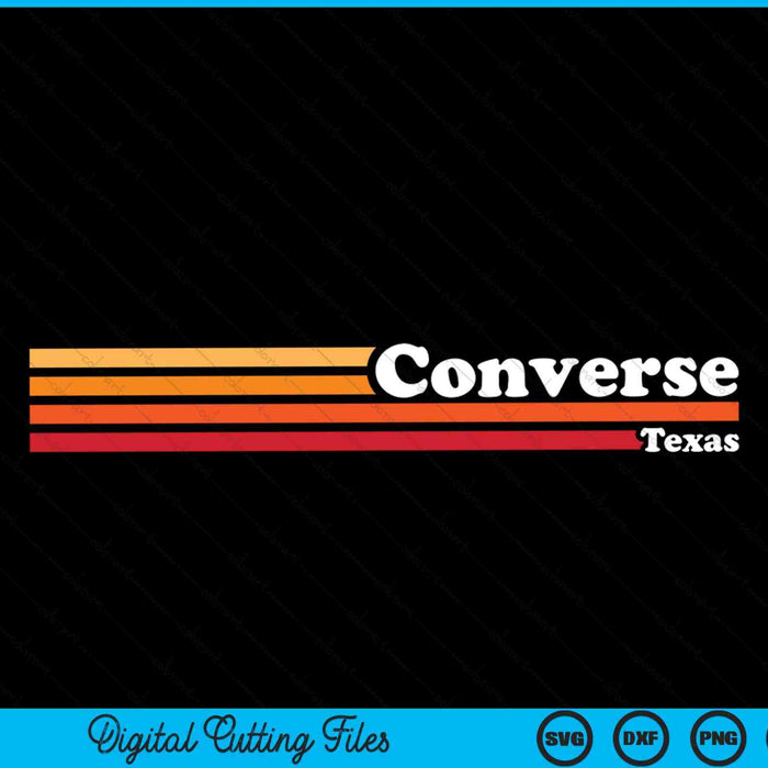 Vintage 1980s estilo gráfico Converse Texas SVG PNG Archivo de corte digital