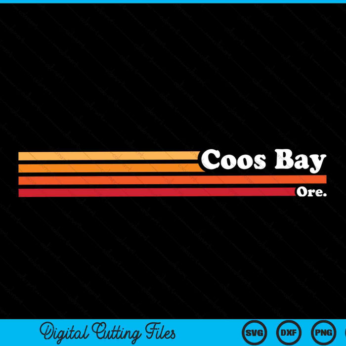 Vintage jaren 1980 grafische stijl Coos Bay Oregon SVG PNG digitaal snijden-bestand