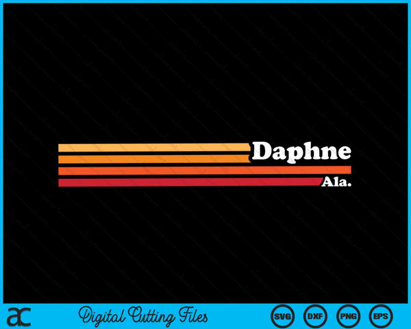 Vintage 1980s Graphic Style Daphne Alabama SVG PNG Digital Cutting File
