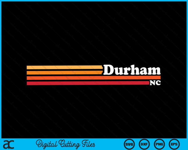 Vintage 1980s Graphic Style Durham North Carolina SVG PNG Digital Cutting File